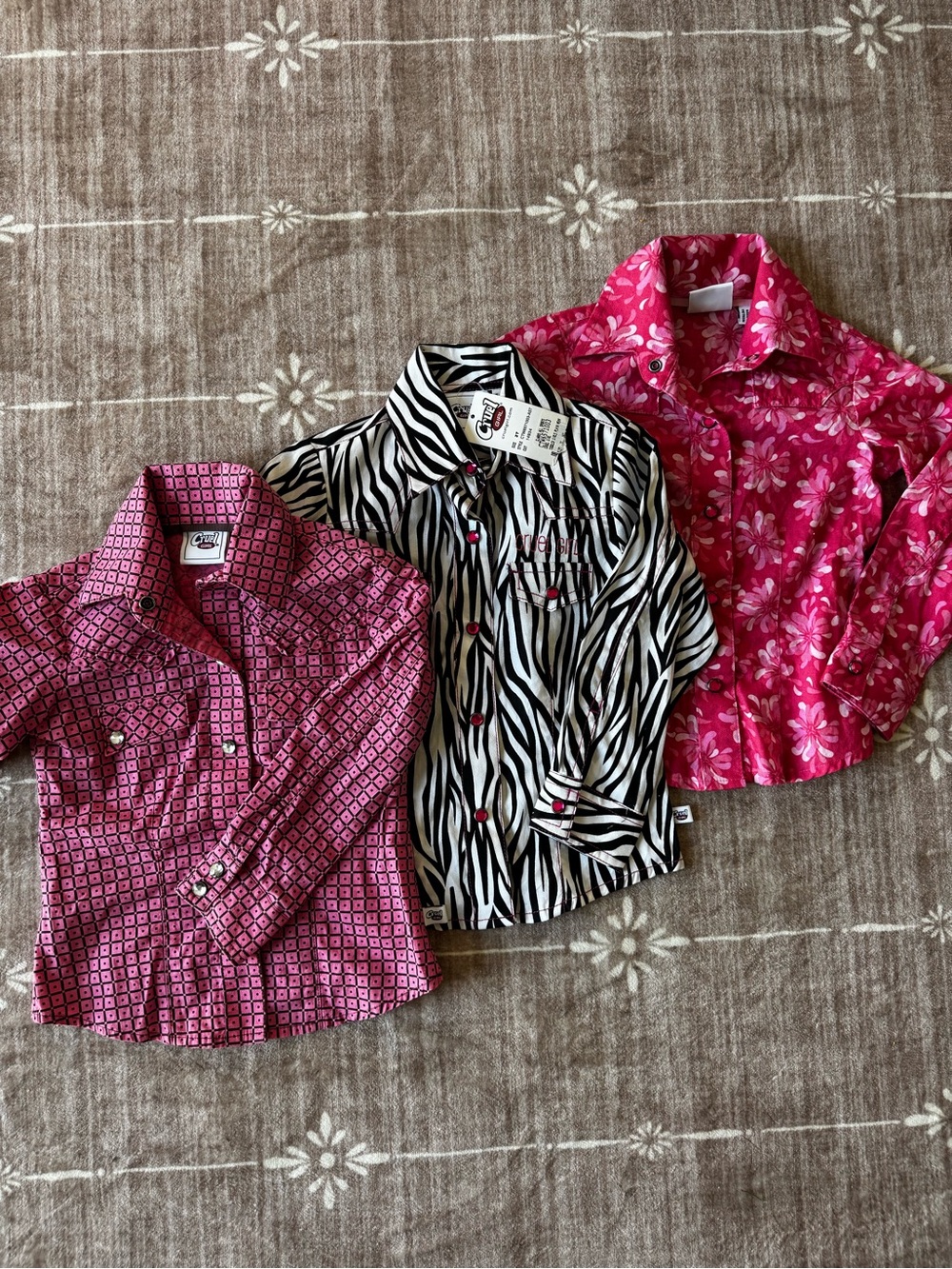 3pc Cruel Girl 2T Girls Western Button Down Shirt Bundle NWT